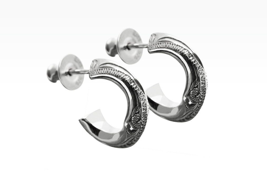 14K PG ハワイアンジュエリー　Lono フープピアス［片耳］ Pierce & Earring | Lono | 千葉県成田市のハワイアンジュエリー